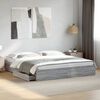vidaXL Cama con cajones madera ingenier&iacute;a gris Sonoma 200x200 cm