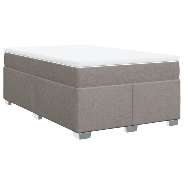 vidaXL Cama box spring con colch&oacute;n tela gris taupe 120x190 cm