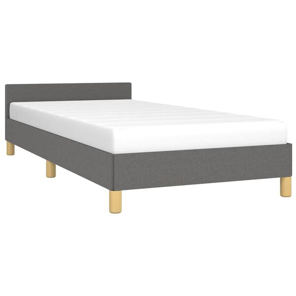 vidaXL Estructura de cama sin colch&oacute;n tela gris oscuro 80x200 cm