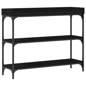 vidaXL Mesa Consola Roble negro 100 x 30 x 80 cm