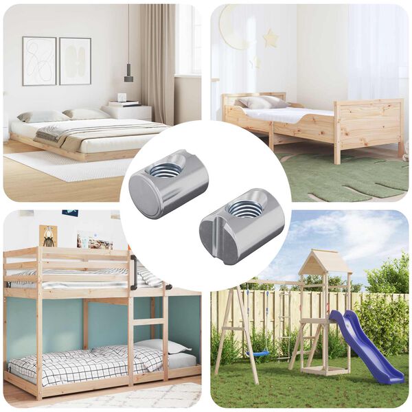 vidaXL Tuercas de barril 2 pcs Plateado M6 x 13 mm Metal