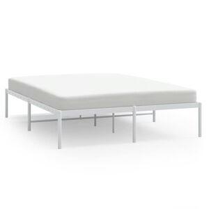 vidaXL Estructura de cama sin colch&oacute;n metal blanco 140x200 cm