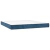 vidaXL Cama box spring con colch&oacute;n terciopelo azul oscuro 200x200 cm