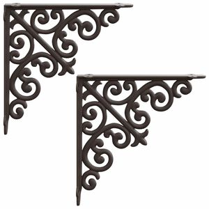 vidaXL Soportes para estanter&iacute;as de pared 2 uds. Marr&oacute;n antiguo