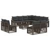 vidaXL Conjunto de sof&aacute;s de jard&iacute;n 12 uds. Gris rat&aacute;n sint&eacute;tico