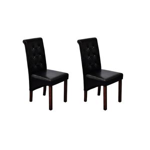 vidaXL Sillas de comedor 2 unidades cuero sint&eacute;tico negro