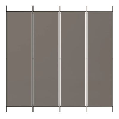 vidaXL Biombo divisor de 4 paneles de tela gris antracita 200x200 cm