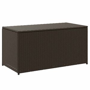 vidaXL Caja de almacenaje jard&iacute;n rat&aacute;n sint&eacute;tico marr&oacute;n 100x50x50 cm