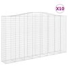 vidaXL Cestas de gaviones 10 uds forma de arco hierro 400x50x220/240cm
