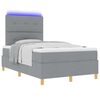 vidaXL Cama Box Spring LED con colch&oacute;n Gris Claro 120 x 200 cm tela