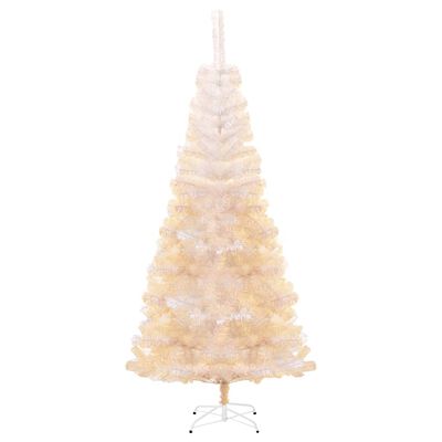 vidaXL Árbol Navidad artificial puntas iridiscentes PVC blanco 240 cm