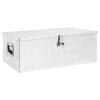 vidaXL Caja de almacenaje de aluminio plateado 90x47x33,5 cm