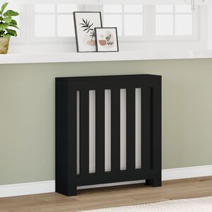 vidaXL Cubierta de radiador madera de ingenier&iacute;a negro 78x20x82 cm