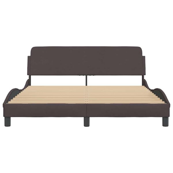vidaXL Estructura de cama Dover de tela marr&oacute;n oscuro 160x200 cm