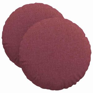 vidaXL Cojines para asiento 2 pcs Rojo vino &Oslash;40 x 13 cm tela