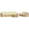 vidaXL Conjunto de sof&aacute;s de exterior 7 uds. Blanco y Crema Poli&eacute;ster