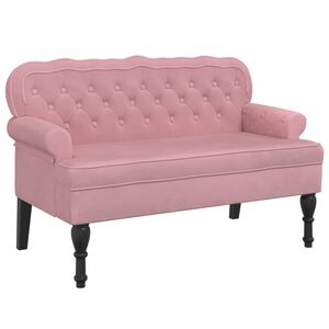 vidaXL Banco con respaldo terciopelo rosa 119,5x64,5x75 cm