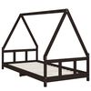 vidaXL Estructura de cama para ni&ntilde;os madera de pino negro 90x200 cm