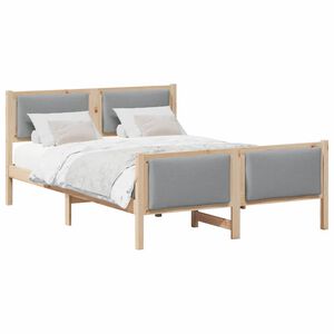 vidaXL Estructura de cama con cabecera Gris Claro 160 x 200 cm tela