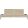 vidaXL Estructura cama madera ingenier&iacute;a metal roble Sonoma 200x200 cm