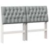 vidaXL Cabecero tapizado Gris Claro 135 cm Madera de pino macizo