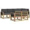 vidaXL Conjunto de sof&aacute;s de exterior 7 uds. Blanco y Antracita