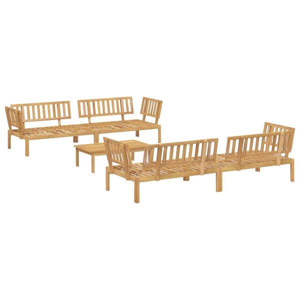 vidaXL Juego de Sof&aacute; con coj&iacute;n 5 pcs Taup&eacute; Madera de Acacia S&oacute;lida