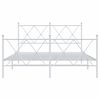 vidaXL Estructura cama sin colch&oacute;n con estribo metal blanco 137x190 cm