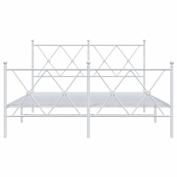 vidaXL Estructura cama sin colch&oacute;n con estribo metal blanco 137x190 cm