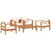 vidaXL Set de sof&aacute;s de jard&iacute;n con cojines 5 pzas madera maciza acacia