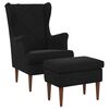 vidaXL Sill&oacute;n con Pouf 2 uds. Negro Terciopelo