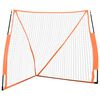 vidaXL Red de b&eacute;isbol acero y poli&eacute;ster negro y naranja 183x182x183 cm