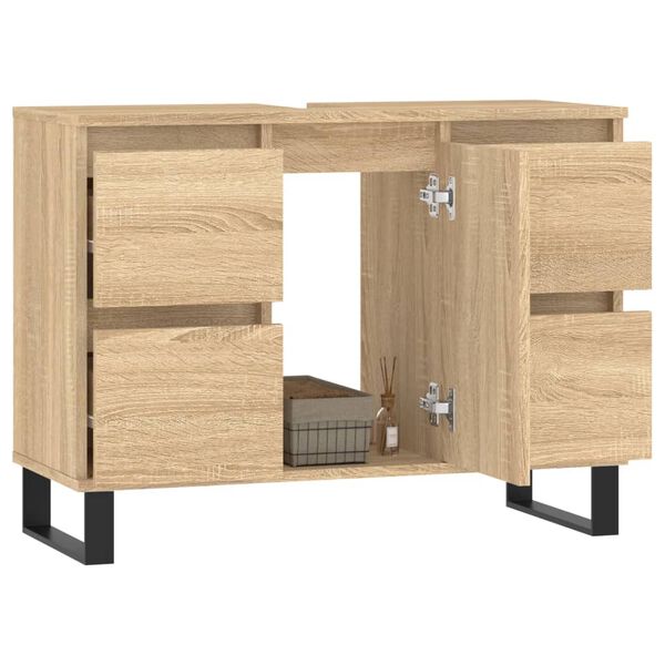 vidaXL Mueble de ba&ntilde;o madera de ingenier&iacute;a roble Sonoma 80x33x60 cm
