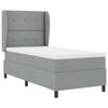 vidaXL Cama tipo Box Spring con colch&oacute;n Gris claro 90 x 200 cm tela