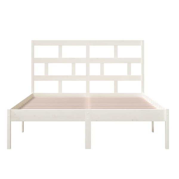 vidaXL Estructura de cama de madera maciza de pino blanco 140x200 cm