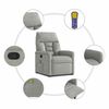 vidaXL Sill&oacute;n reclinable de masaje elevable tela microfibra gris claro