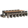 vidaXL Set comedor de jard&iacute;n 17 pzas y cojines rat&aacute;n sint&eacute;tico gris