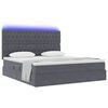 vidaXL Cama con almacenamiento y LED con LED Gris oscuro 160 x 200 cm