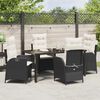 vidaXL Conjunto de Comedor de Jard&iacute;n 5 pcs Negro rat&aacute;n sint&eacute;tico