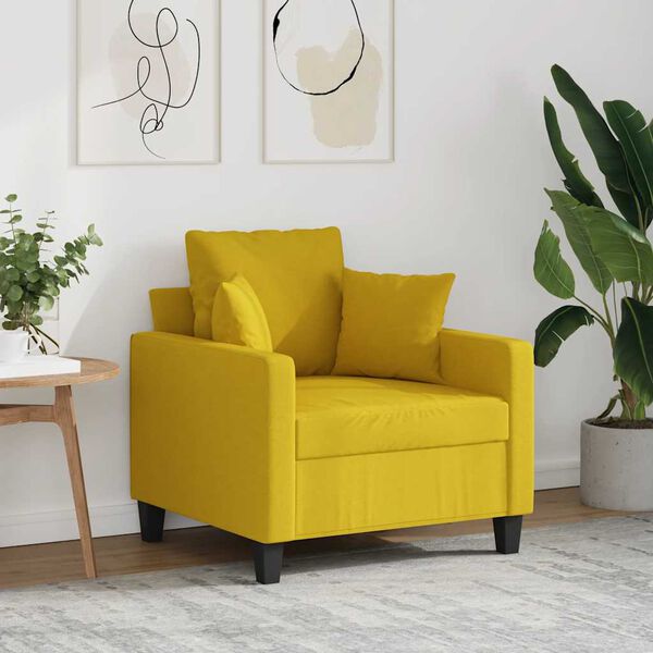 vidaXL Sill&oacute;n de tela amarillo claro 60 cm