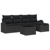 vidaXL Conjunto de sof&aacute; de jard&iacute;n 6 uds. Negro rat&aacute;n sint&eacute;tico