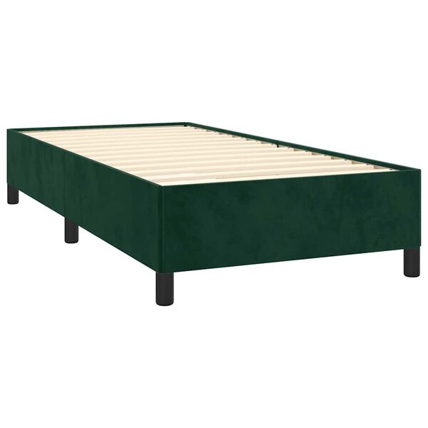 vidaXL Estructura cama sin colch&oacute;n terciopelo verde oscuro 100x200 cm