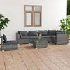 vidaXL Set de muebles de jard&iacute;n 7 pzas y cojines rat&aacute;n sint&eacute;tico gris