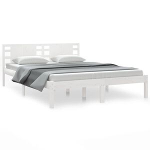 vidaXL Estructura de cama sin colch&oacute;n madera de pino blanca 120x200 cm