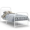vidaXL Estructura cama sin colch&oacute;n con estribo metal blanco 80x200 cm