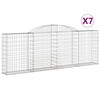 vidaXL Cestas de gaviones 7 uds forma de arco hierro 00x30x100/120 cm