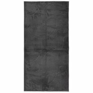 vidaXL Alfombra pelo corto look escandinavo IZA antracita 100x200 cm