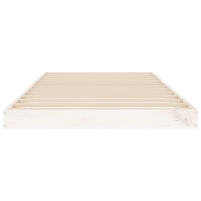 vidaXL Estructura cama individual madera maciza pino blanco 90x190 cm