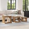 vidaXL Mesa de Caf&eacute; 3 pcs Roble artesanal Madera contrachapada