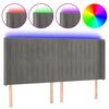vidaXL Cabecero con LED de terciopelo gris claro 203x16x118/128 cm